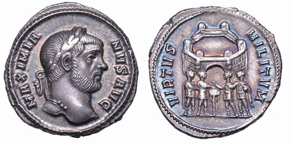 MASSIMIANO ERCULEO, 286-305. Argenteo, anno 294. Siscia.  - Asta Numismatica - Associazione Nazionale - Case d'Asta italiane