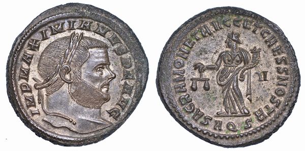 MASSIMIANO ERCULEO, 286-305. Follis, anni 300-301. Aquileia.  - Asta Numismatica - Associazione Nazionale - Case d'Asta italiane