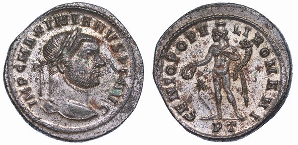 MASSIMIANO ERCULEO, 286-305. Follis, anni 298-299. Ticinum.  - Asta Numismatica - Associazione Nazionale - Case d'Asta italiane