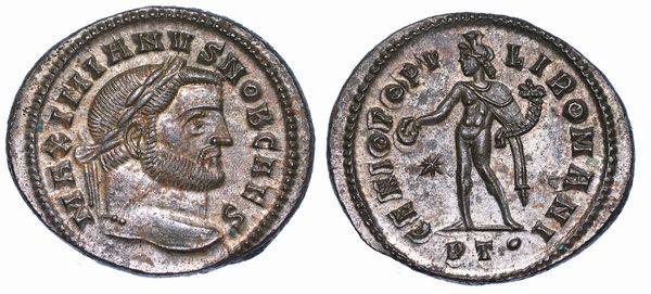 GALERIO MASSIMIANO (Cesare), 293-305. Follis, anni 298-299. Ticinum.  - Asta Numismatica - Associazione Nazionale - Case d'Asta italiane