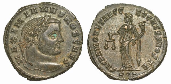 GALERIO MASSIMIANO (Cesare), 293-305. Follis, anni 300-303. Ticinum.  - Asta Numismatica - Associazione Nazionale - Case d'Asta italiane