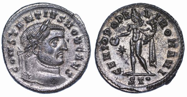 COSTANZO I CLORO (Cesare), 293-305. Follis, anni 296-297. Ticinum.  - Asta Numismatica - Associazione Nazionale - Case d'Asta italiane