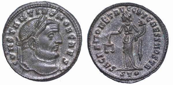 COSTANZO I CLORO (Cesare), 293-305. Follis, anni 300-303. Ticinum.  - Asta Numismatica - Associazione Nazionale - Case d'Asta italiane