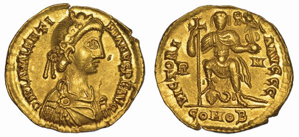 VALENTINIANO III, 424-455. Solido. Roma.  - Asta Numismatica - Associazione Nazionale - Case d'Asta italiane