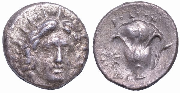 ISOLE DELLA CARIA - RODI. Didracma, anno 250 a.C.  - Asta Numismatica - Associazione Nazionale - Case d'Asta italiane