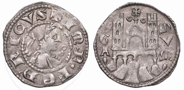 BERGAMO. COMUNE, A NOME DI FEDERICO II, 1194-1250. Denaro planeto, anni 1270-1282.  - Asta Numismatica - Associazione Nazionale - Case d'Asta italiane