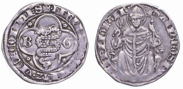 MILANO. BERNABO' E GALEAZZO II VISCONTI, 1354-1378. Grosso.  - Asta Numismatica - Associazione Nazionale - Case d'Asta italiane