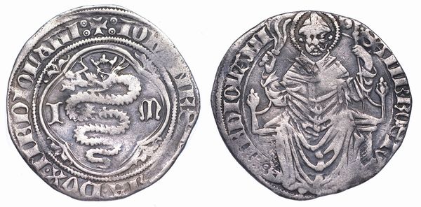 MILANO. GIOVANNI MARIA VISCONTI, 1402-1412. Grosso o pegione.  - Asta Numismatica - Associazione Nazionale - Case d'Asta italiane