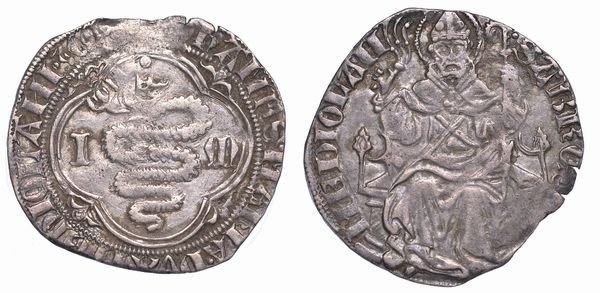 MILANO. GIOVANNI MARIA VISCONTI, 1402-1412. Grosso o pegione.  - Asta Numismatica - Associazione Nazionale - Case d'Asta italiane