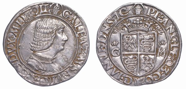 MILANO. GALEAZZO MARIA SFORZA, 1466-1476. Mezzo Testone.  - Asta Numismatica - Associazione Nazionale - Case d'Asta italiane