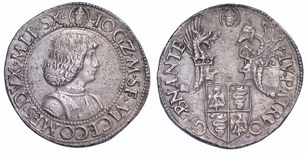 MILANO. GIAN GALEAZZO MARIA SFORZA - REGGENZA DI LUDOVICO MARIA SFORZA, 1480-1494. Testone.  - Asta Numismatica - Associazione Nazionale - Case d'Asta italiane