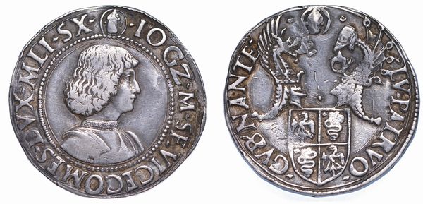 MILANO. GIAN GALEAZZO MARIA SFORZA - REGGENZA DI LUDOVICO MARIA SFORZA, 1480-1494. Testone.  - Asta Numismatica - Associazione Nazionale - Case d'Asta italiane