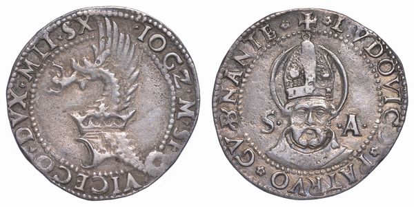 MILANO. GIAN GALEAZZO MARIA SFORZA - REGGENZA DI LUDOVICO MARIA SFORZA, 1480-1494. Grosso da 5 soldi.  - Asta Numismatica - Associazione Nazionale - Case d'Asta italiane