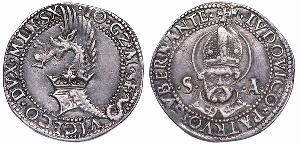 MILANO. GIAN GALEAZZO MARIA SFORZA - REGGENZA DI LUDOVICO MARIA SFORZA, 1480-1494. Grosso da 5 soldi.  - Asta Numismatica - Associazione Nazionale - Case d'Asta italiane