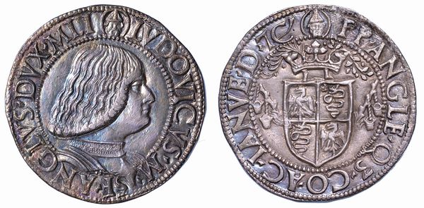 MILANO. LUDOVICO MARIA SFORZA detto il Moro, 1494-1500. Testone (o Grosso da 20 Soldi).  - Asta Numismatica - Associazione Nazionale - Case d'Asta italiane