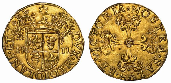 MILANO. FRANCESCO II SFORZA, 1521-1535 Scudo doro del sole.  - Asta Numismatica - Associazione Nazionale - Case d'Asta italiane