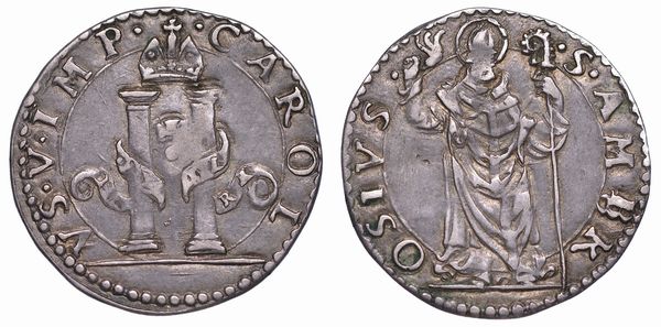 MILANO CARLO V D'ASBURGO, 1535-1556. Denaro da 8 Soldi.  - Asta Numismatica - Associazione Nazionale - Case d'Asta italiane