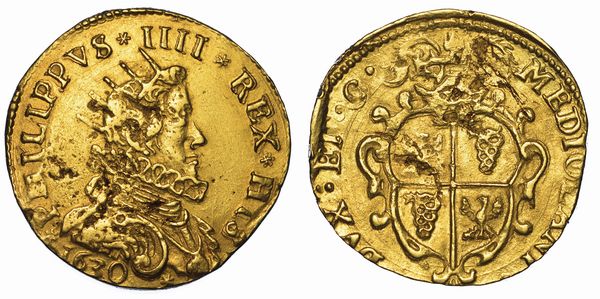 MILANO. FILIPPO IV DASBURGO, 1621-1665. Doppia da due o quadrupla 1630.  - Asta Numismatica - Associazione Nazionale - Case d'Asta italiane