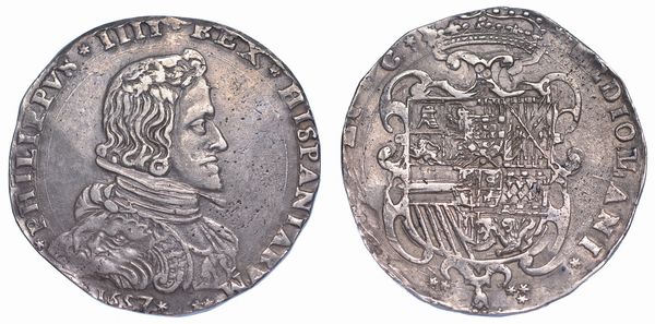 MILANO. FILIPPO IV DASBURGO, 1621-1665. Filippo 1657.  - Asta Numismatica - Associazione Nazionale - Case d'Asta italiane