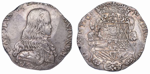 MILANO. CARLO II DI SPAGNA, 1665-1700. Filippo o Carlo 1676.  - Asta Numismatica - Associazione Nazionale - Case d'Asta italiane