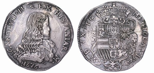 MILANO. CARLO II DI SPAGNA, 1665-1700. Filippo o Carlo 1676.  - Asta Numismatica - Associazione Nazionale - Case d'Asta italiane