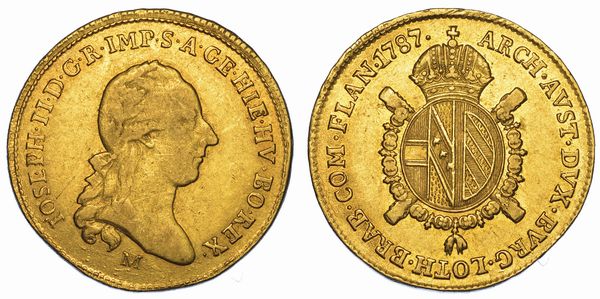 MILANO. GIUSEPPE II D'ASBURGO-LORENA, 1780-1790. Mezzo Sovrano 1787.  - Asta Numismatica - Associazione Nazionale - Case d'Asta italiane