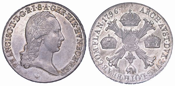 MILANO. FRANCESCO II DASBURGO-LORENA, 1792-1796. Scudo delle corone (o crocione) 1796.  - Asta Numismatica - Associazione Nazionale - Case d'Asta italiane