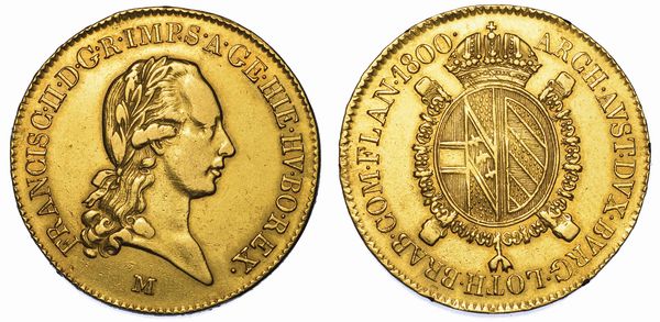 MILANO. RESTAURAZIONE ASBURGICA DEGLI AUSTRO-RUSSI. FRANCESCO II DASBURGO-LORENA, 1799-1800. Sovrano 1800.  - Asta Numismatica - Associazione Nazionale - Case d'Asta italiane