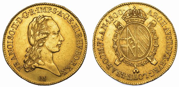 MILANO. RESTAURAZIONE ASBURGICA DEGLI AUSTRO-RUSSI. FRANCESCO II DASBURGO-LORENA, 1799-1800. Sovrano 1800.  - Asta Numismatica - Associazione Nazionale - Case d'Asta italiane