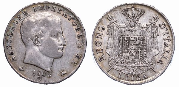 MILANO. NAPOLEONE I, 1805-1814. Lira 1808.  - Asta Numismatica - Associazione Nazionale - Case d'Asta italiane