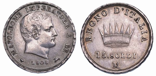 MILANO. NAPOLEONE I, 1805-1814. 15 Soldi 1808.  - Asta Numismatica - Associazione Nazionale - Case d'Asta italiane