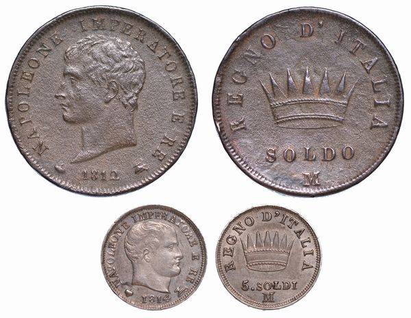 MILANO. NAPOLEONE, 1805-1814. Lotto di due monete.  - Asta Numismatica - Associazione Nazionale - Case d'Asta italiane