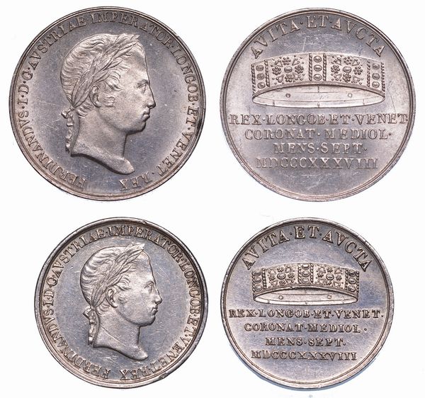 MILANO. FERDINANDO I D'ASBURGO-LORENA, 1835-1848. Lotto di due monete.  - Asta Numismatica - Associazione Nazionale - Case d'Asta italiane