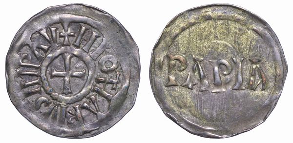 PAVIA. LOTARIO I IMPERATORE, 840-855. Denaro.  - Asta Numismatica - Associazione Nazionale - Case d'Asta italiane