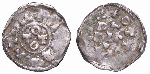 PAVIA. OTTONE I e II DI SASSONIA, 962-967. Denaro.  - Asta Numismatica - Associazione Nazionale - Case d'Asta italiane