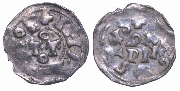 PAVIA. OTTONE I DI SASSONIA, 962-973. Denaro.  - Asta Numismatica - Associazione Nazionale - Case d'Asta italiane