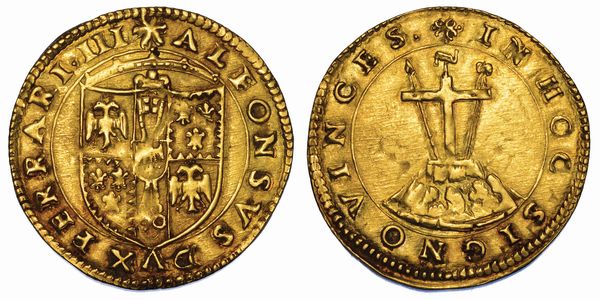 FERRARA. ALFONSO I DESTE, 1505-1534. Scudo doro del sole.  - Asta Numismatica - Associazione Nazionale - Case d'Asta italiane