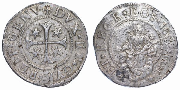 GENOVA. DOGI BIENNALI E GOVERNATORI DELLA REPUBBLICA, 1528-1797. SERIE DELLA III FASE, 1637-1797. Scudo stretto 1689.  - Asta Numismatica - Associazione Nazionale - Case d'Asta italiane