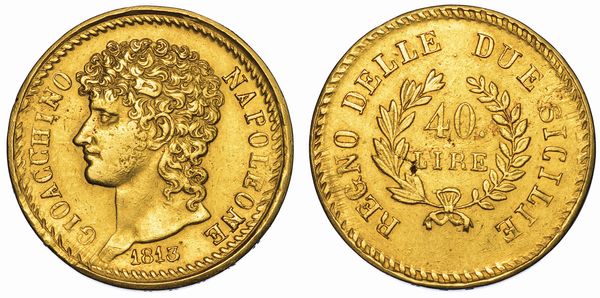 NAPOLI. GIOACCHINO NAPOLEONE (MURAT), 1808-1815. 40 Lire 1813.  - Asta Numismatica - Associazione Nazionale - Case d'Asta italiane