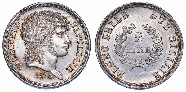 NAPOLI. GIOACCHINO NAPOLEONE (MURAT), 1808-1815. <BR> 2 Lire 1813.  - Asta Numismatica - Associazione Nazionale - Case d'Asta italiane