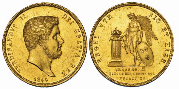 NAPOLI. FERDINANDO II DI BORBONE, 1830-1859. 30 Ducati 1844.  - Asta Numismatica - Associazione Nazionale - Case d'Asta italiane