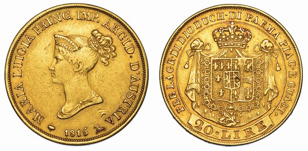 PARMA. MARIA LUIGIA D'AUSTRIA, 1815-1847. 20 Lire 1815.  - Asta Numismatica - Associazione Nazionale - Case d'Asta italiane