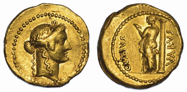 VIBIA. C. Vibius Varus, 42 a.C. Aureo.  - Asta Numismatica - Associazione Nazionale - Case d'Asta italiane