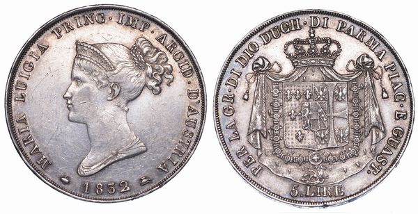 PARMA. MARIA LUIGIA D'AUSTRIA, 1815-1847. 5 Lire 1832.  - Asta Numismatica - Associazione Nazionale - Case d'Asta italiane