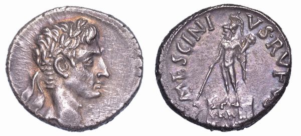 OTTAVIANO AUGUSTO, 27 a.C. - 14 d.C. L. Mescinius Rufus, intorno al 16 a.C. Denario. Roma.  - Asta Numismatica - Associazione Nazionale - Case d'Asta italiane