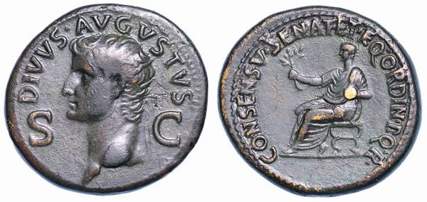 OTTAVIANO AUGUSTO, 27 a.C. - 14 d.C. Dupondio, anni 37-41 (Divo Augusto). Roma.  - Asta Numismatica - Associazione Nazionale - Case d'Asta italiane