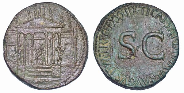 TIBERIO, 14-37. Sesterzio, anni 35-36. Roma.  - Asta Numismatica - Associazione Nazionale - Case d'Asta italiane