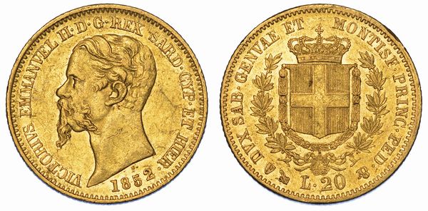 REGNO DI SARDEGNA. VITTORIO EMANUELE II DI SAVOIA, 1849-1861. 20 Lire 1852. Genova.  - Asta Numismatica - Associazione Nazionale - Case d'Asta italiane