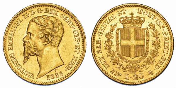 REGNO DI SARDEGNA. VITTORIO EMANUELE II DI SAVOIA, 1849-1861. 20 Lire 1856. Torino.  - Asta Numismatica - Associazione Nazionale - Case d'Asta italiane