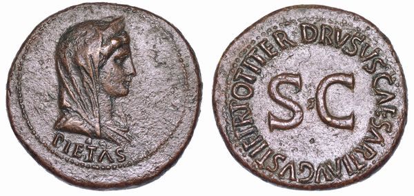 LIVIA (moglie di Augusto). Dupondio, anni 22-23.  - Asta Numismatica - Associazione Nazionale - Case d'Asta italiane